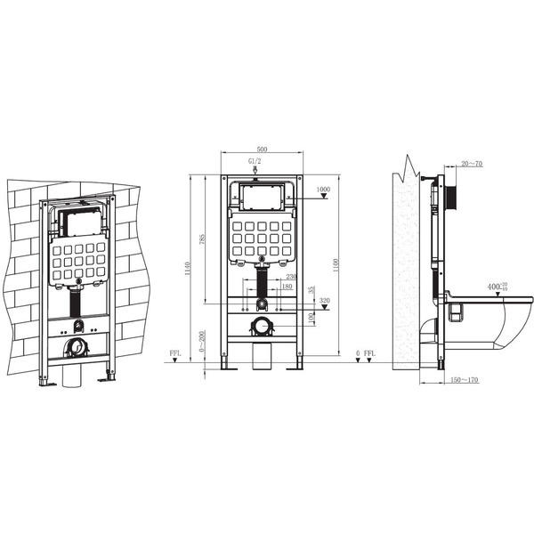 Инсталляция для унитаза AV Engineering AVW31-313