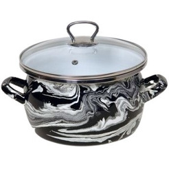 Кастрюля Сантэкс 1-2450111 (черный шейк, белый)