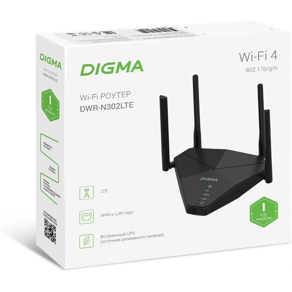 Wi-Fi роутер Digma DWR-N302LTE