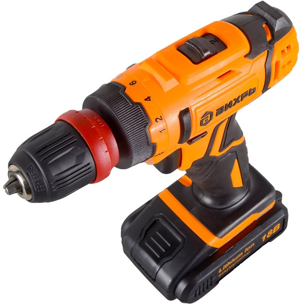 Дрель-шуруповерт Вихрь ДА-18Л-2КC (72/14/34) с 2-мя АКБ, кейс