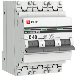 Выключатель автоматический EKF PROxima ВА 47-63 3P 40А (C) 4.5kA