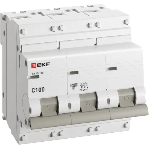 Выключатель автоматический EKF PROxima ВА 47-100 3P 100А (C) 10kA