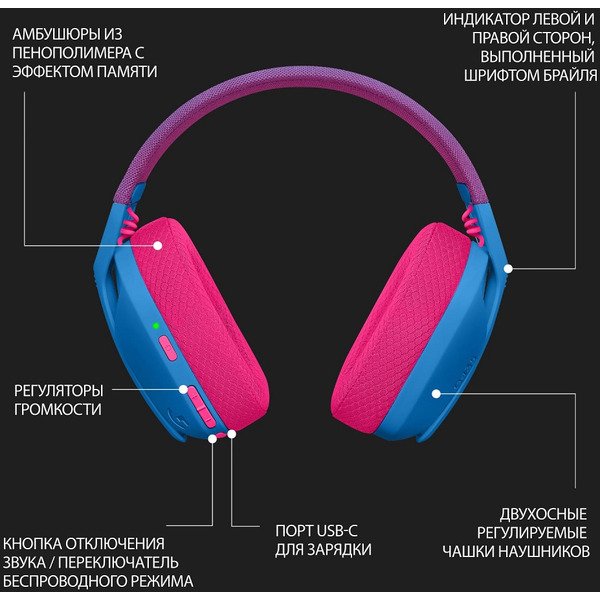 Наушники Logitech G435 (981-001062) синий