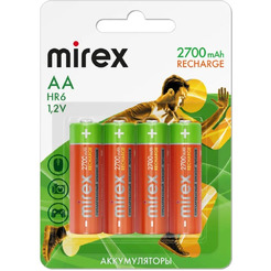 Аккумулятор Mirex AA 2700mAh 4 шт 23702-HR6-27-E4