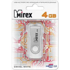USB Flash MIREX Swiwel White 4GB (13600-FMUSWT04)