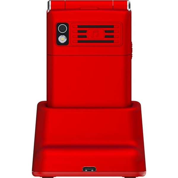 Кнопочный телефон Maxvi E11ds (красный/серебристый)