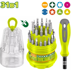 Отвертка с набором бит DYLLU DTSS1J31 (31 предмет)