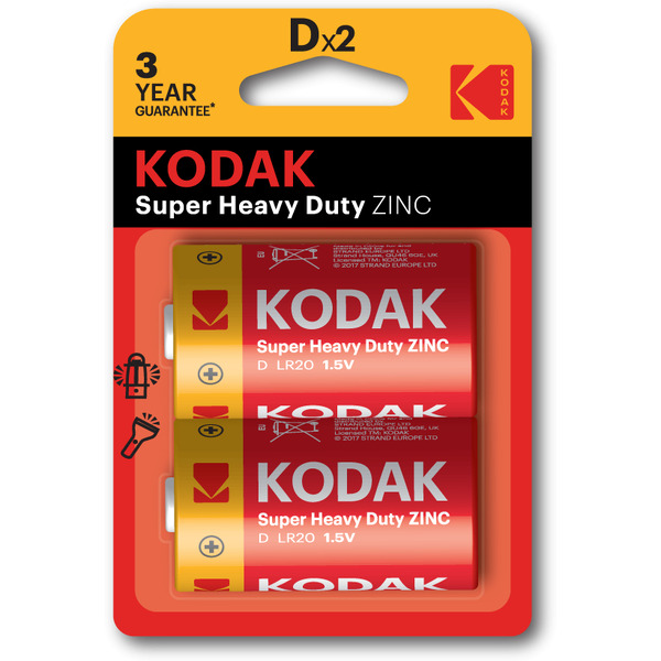 Батарейка солевая Kodak R20-2BL EXTRA HEAVY DUTY [KDHZ-2] 30946385-RU1