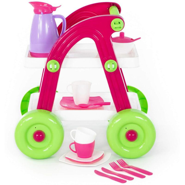 Набор игрушечной посуды Полесье Сервировочный столик Stars Chef 44655 (в пакете)
