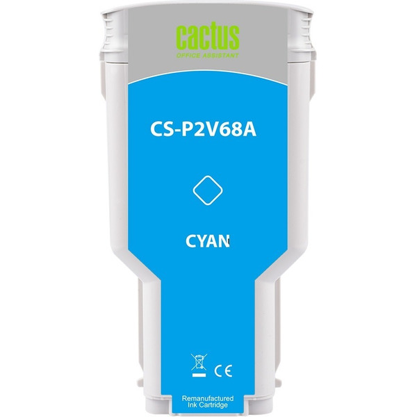 Картридж струйный Cactus CS-P2V68A №730 голубой (300мл) для HP Designjet T1600/1700/2600