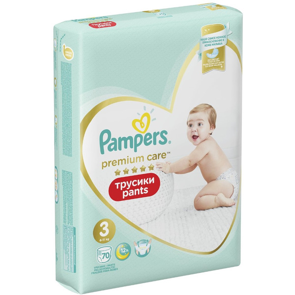 Подгузники-трусики для мальчиков и девочек PAMPERS Premium Care Pants Midi (6-11 кг) Экономич (70 шт)
