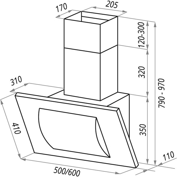 Вытяжка CIARKO Brigantina 60 White