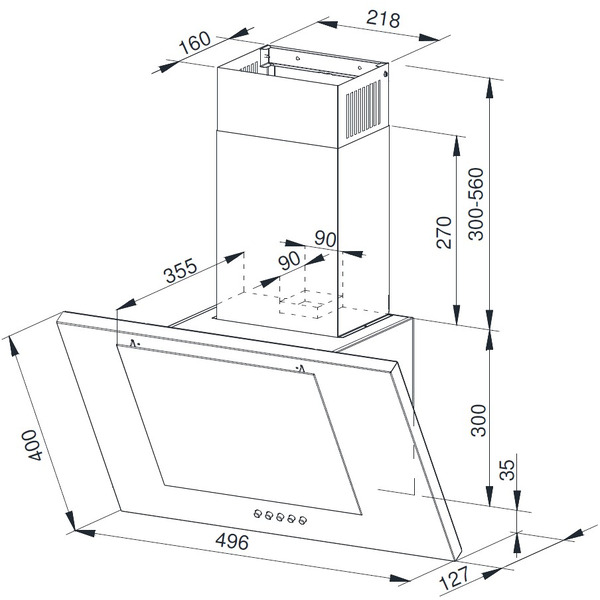 Вытяжка WEISSGAUFF GAMMA 50 PB WH LED