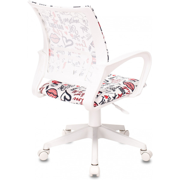 Кресло Бюрократ Burokids 1W (мультиколор красные губы/пластик белый)