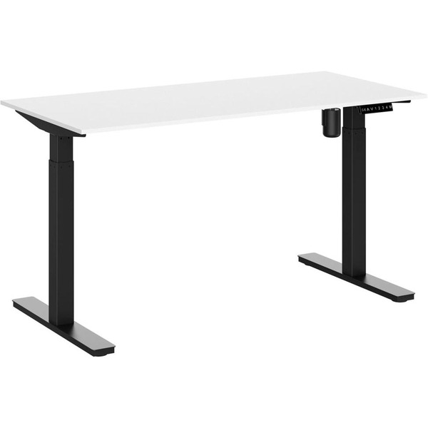Стол для работы стоя WellDesk Evolution с электроприводом 18мм (белый альпийский, черный)