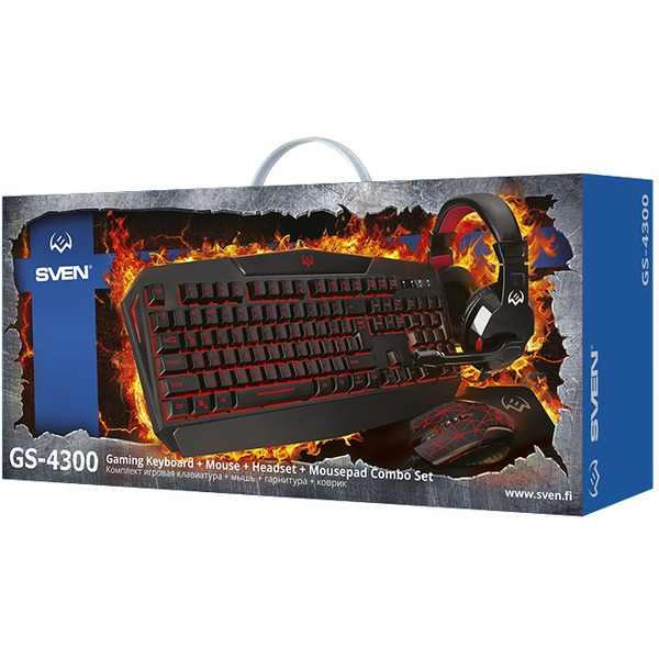 Игровой комплект клавиатура+мышь+коврик+наушники SVEN GS-4300