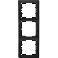 Рамка Mutlusan Daria 2120-800-2384 (3 поста, к механизмам серии 21, вертикальный монтаж, черный мат )