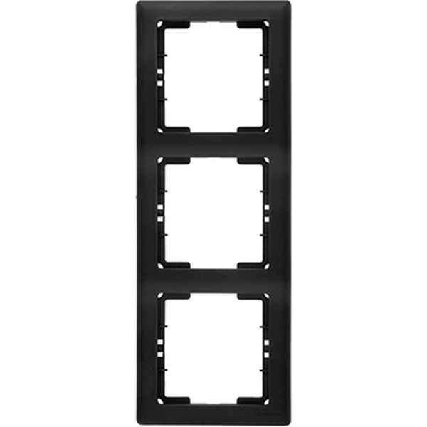 Рамка Mutlusan Daria 2120-800-2384 (3 поста, к механизмам серии 21, вертикальный монтаж, черный мат )