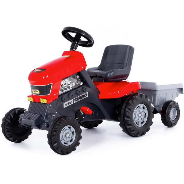 Каталка-трактор с педалями Turbo с полуприцепом Полесье 52681