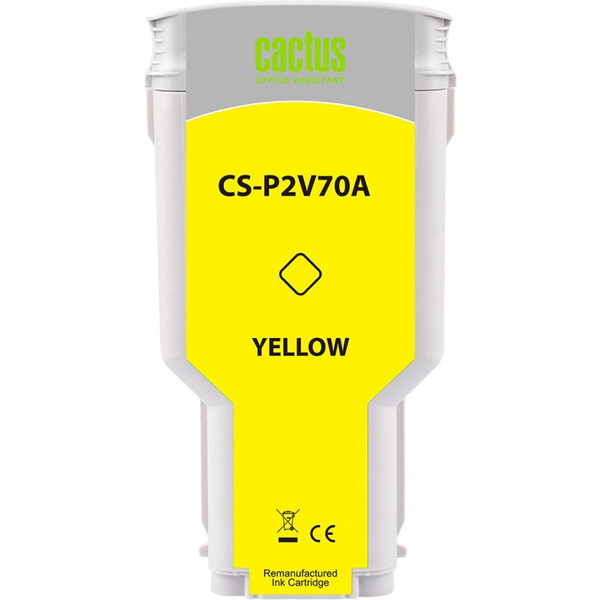 Картридж струйный Cactus CS-P2V70A №730 (желтый)