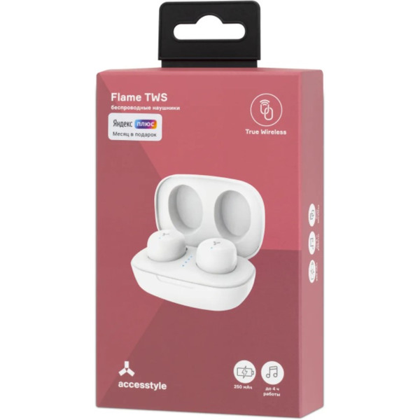 Наушники AccesStyle Flame TWS (белый)