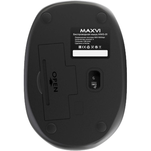 Мышь Maxvi MWS-01 (черный)