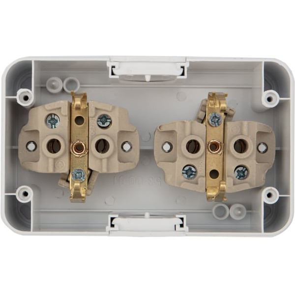 Блок из 2 розеток горизонтальный KRANZ Mini OG KR-78-0607