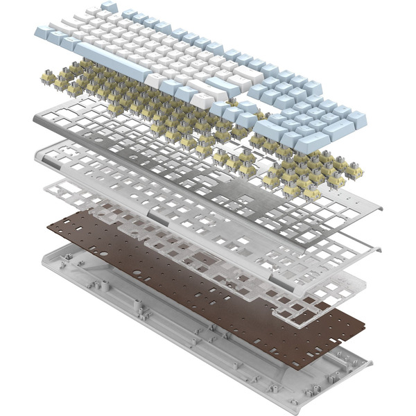 Клавиатура A4Tech Fstyler FS100 Neon (серебристый/голубой)