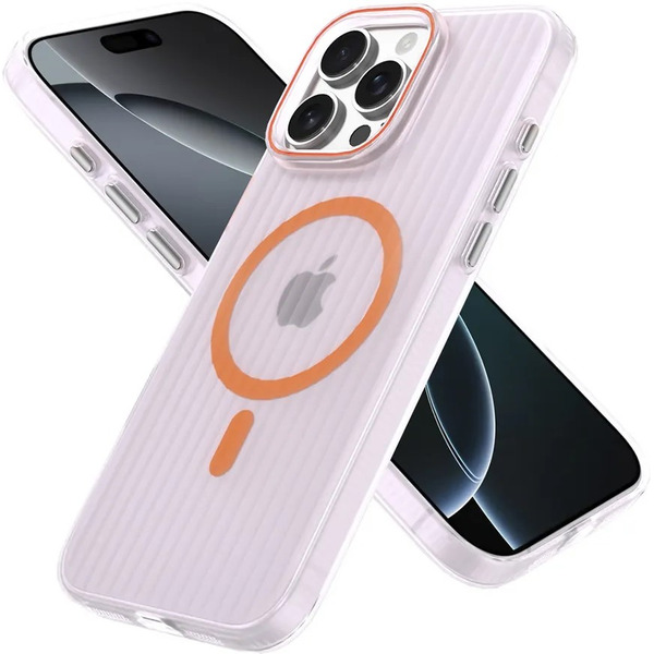 Задняя накладка CASE Translucent Strip Apple iPhone 16 Pro Max (прозрачно-оранжевый)
