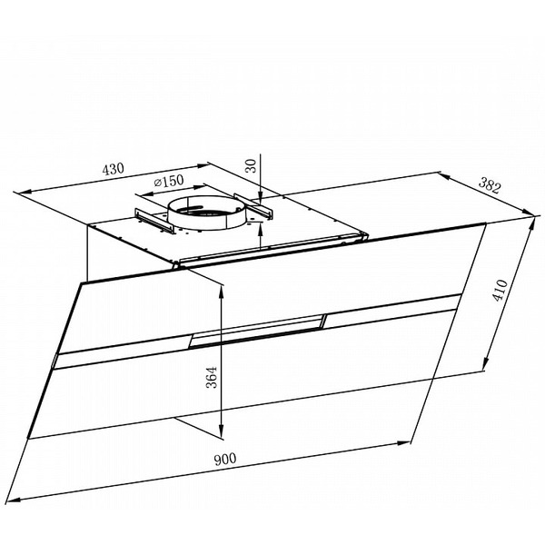 Вытяжка MAUNFELD MERSEY 90 (нержавеющая сталь\черное стекло)