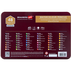 Набор цветных карандашей акварельных BRAUBERG Art Premiere 181924 (48 шт)