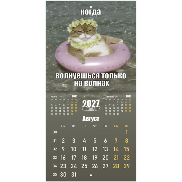 Календарь настенный перекидной на 2027 г BRAUBERG Vibe meme 118438