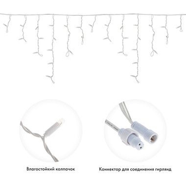 Гирлянда светодиодная Neon-Night Бахрома (Айсикл) 1.8х0.5м 255-026