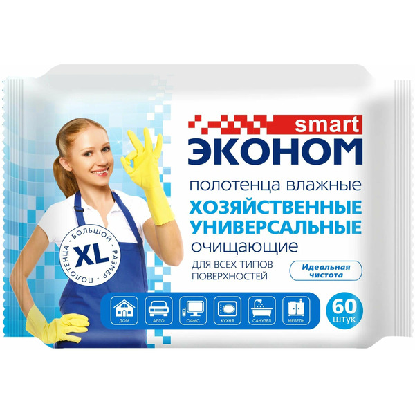 Полотенца влажные Эконом Smart Универсальные №60