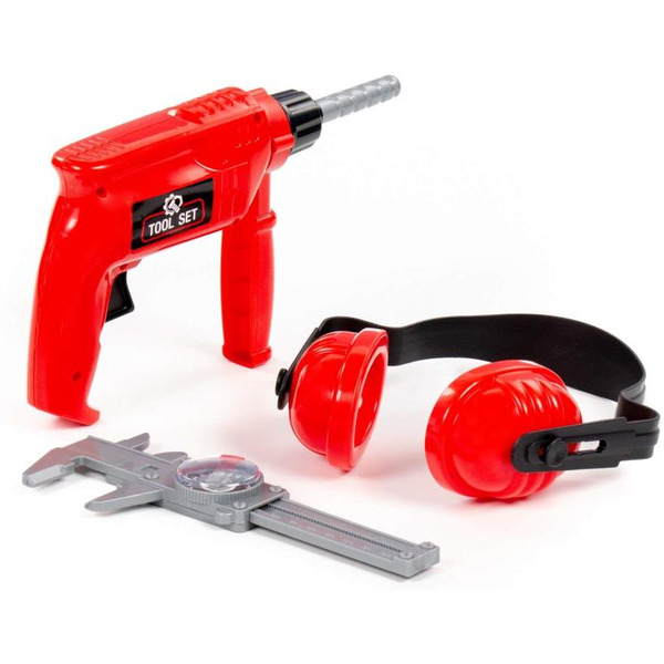 Набор инструментов игрушечных Полесье №23 91116 (дрель, наушники, штангенциркуль №2)