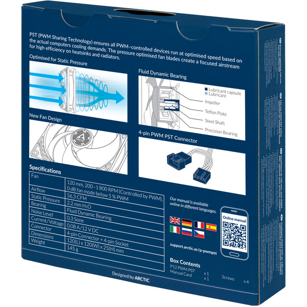 Вентилятор для корпуса Arctic Cooling P12 PWM PST ACFAN00134A