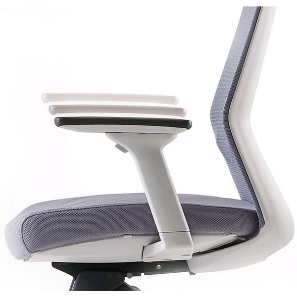 Кресло BESTUHL J1 (белая рама, спинка-сетка, сиденье-ткань, крест.-пластик, серый)