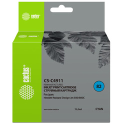 Картридж струйный Cactus CS-C4911 №82 (голубой)