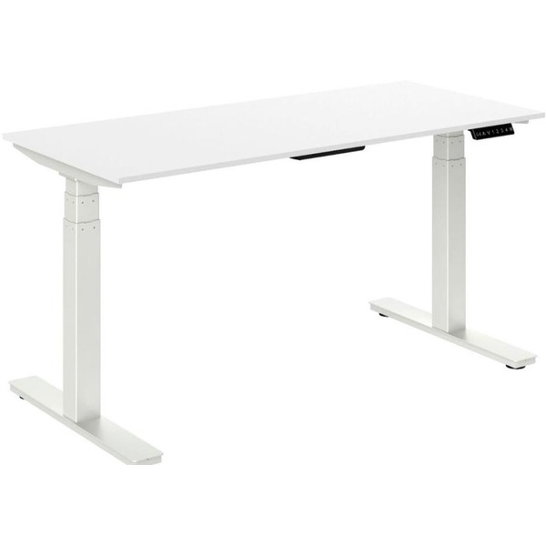 Стол для работы стоя WellDesk Flagman с электроприводом 28мм (белый альпийский, белый)