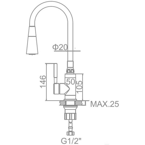 Смеситель Ledeme L4199-2 (хром/черный)