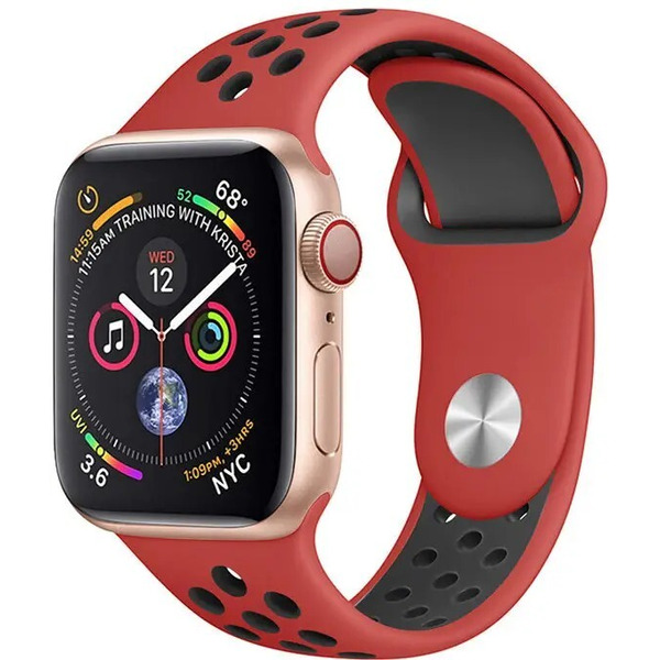 Ремешок Bingo Sport для Apple Watch 42/44/45mm (S) красный/черный