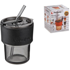Стакан с трубочкой Perfecto Linea Smoke Grey 30-003300