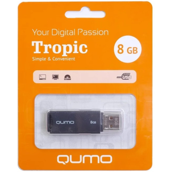 Флеш-накопитель Qumo QM8GUD-TRP-black