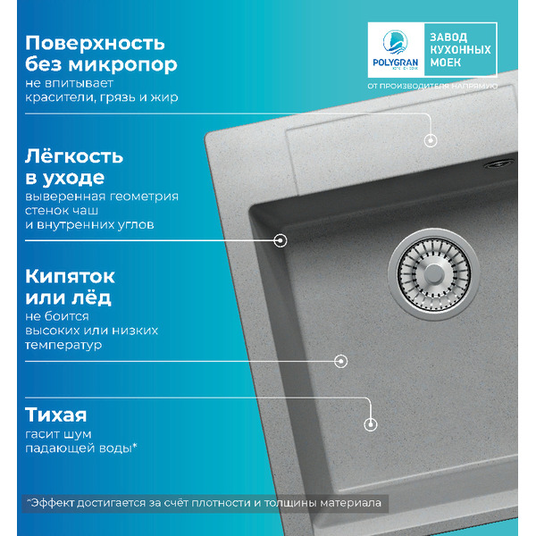Кухонная мойка Polygran Argo 460 (серый)