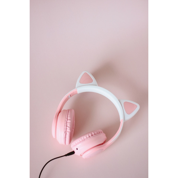 Наушники с ушками MIRU Cat EP-W10 (розовый)