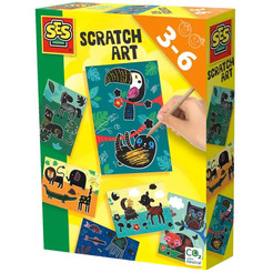 Набор гравюр SES Creative Скретч-карточки. Забавные животные 14622