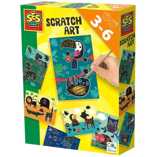 Набор гравюр SES Creative Скретч-карточки. Забавные животные 14622