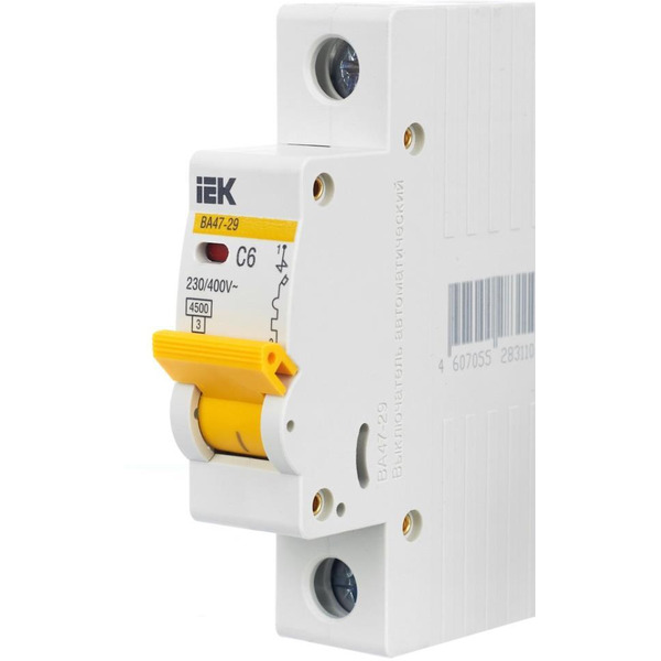 Выключатель автоматический IEK ВА 47-29 6А 1P 4.5кА С MVA20-1-006-C
