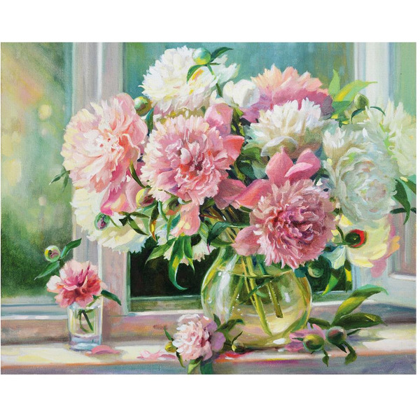 Картина по номерам ОСТРОВ СОКРОВИЩ «Пионы» 662898