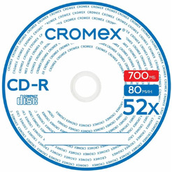 Диски CROMEX CD-R, 700 Mb, 52x, КОМПЛЕКТ 50 шт.